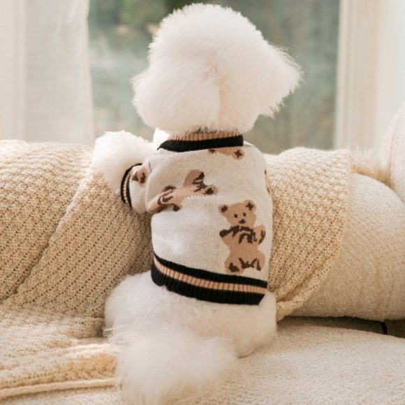 Dog Cat Sweater Preppy Style V-neck Striped Vest Pet Puppy Winter Warm Clothes Apparel For Dogs Cats - Image 8