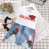 Kids Clothes White T-shirt Denim Skirt 2pcs Girls Suits - Image 7
