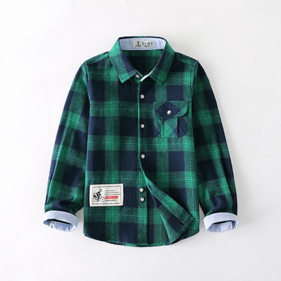 Boys plaid shirt long sleeve - Image 3