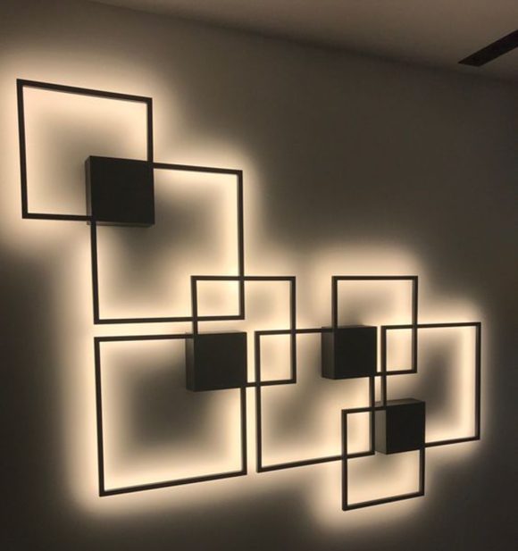 Simple geometric line LED shape wall light - Image 9
