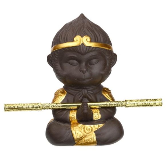 Chinese Purple Clay Kung Fu Tea Set Tea Pet Monkey King for Home Tea Tray Decoration Tea Tray Sun Wukong Statues Sculptures - Image 5