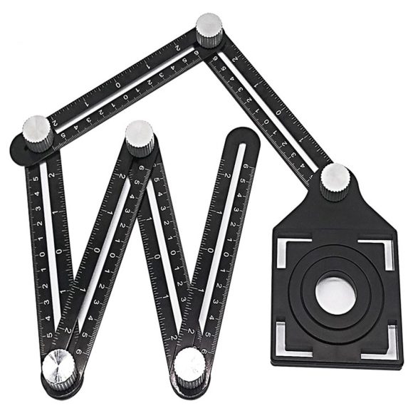 Aluminum Alloy Six-fold Ruler Ceramic Tile Hole Locator - Image 3