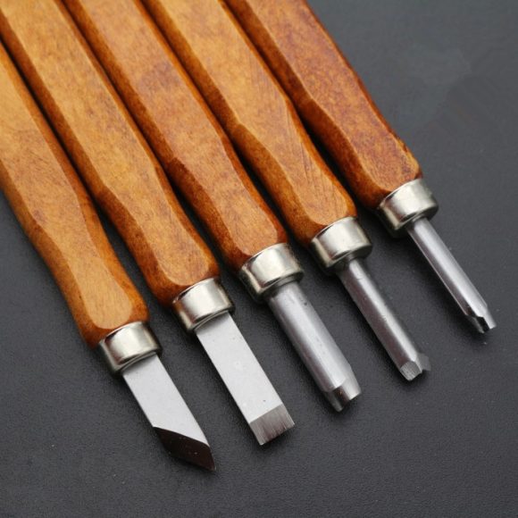 Mahogany 6 Sticks Carving Knife Handmade Woodcut Knife Eraser Engraving Set Woodcarving Tool - Image 7