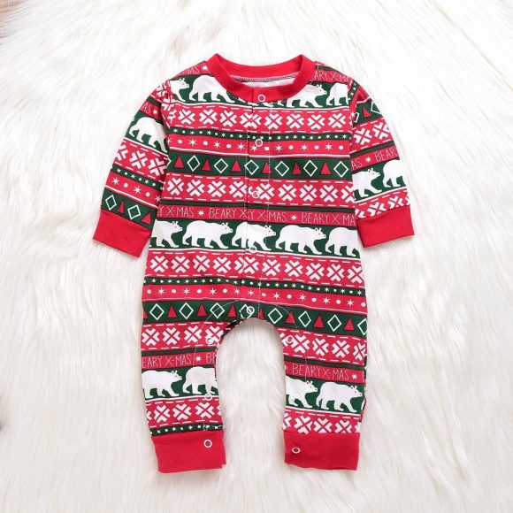 Infant Baby Boys Girls Christmas Santa XMAS Letter Plaid Romper Jumpsuit Outfits baby clothes winter clothe - Image 4