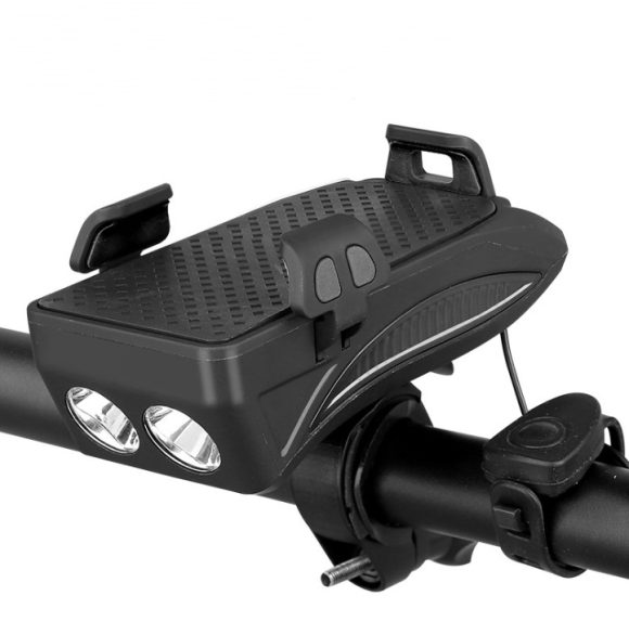 Motorcycle Bicycle Phone Holder Support Charging For Cell Phone With Bike Bell Power Bank Bicycle Front Lamp Flashlight - Image 6