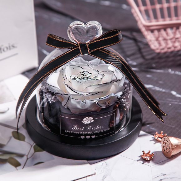 Valentine's Day Christmas Dried Flowers For Home Decor Wedding Gifts Dried Flowers Eternal Real Rose Home Decor With LED In Glass - Image 7