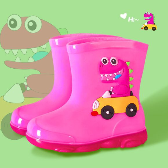 Non-slip Stylish Rubber Shoes Men's And Women's Children & Baby Baby Velvet Rain Boots - Image 5