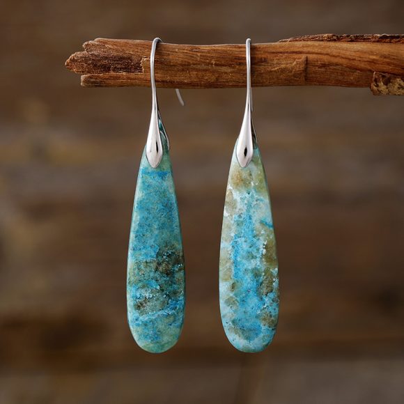 High Quality Light Luxury Long Water Drops Natural Stone High-key Eardrop - Image 3