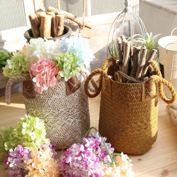 Hand woven basket flower basket basket rattan - Image 4
