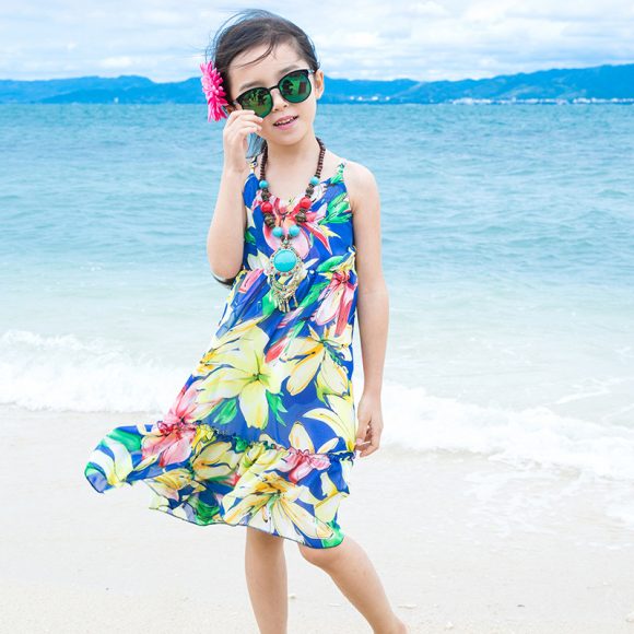Sweet sling chiffon girls beach dress - Image 4