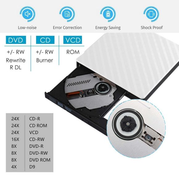 USB3.0 external optical drive removable DVD CD burner - Image 2