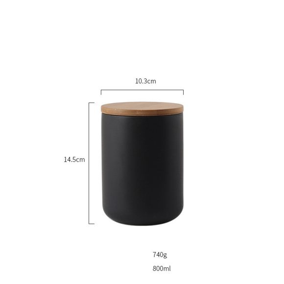 Kitchen ceramic wooden lid sealed storage jar - Image 2