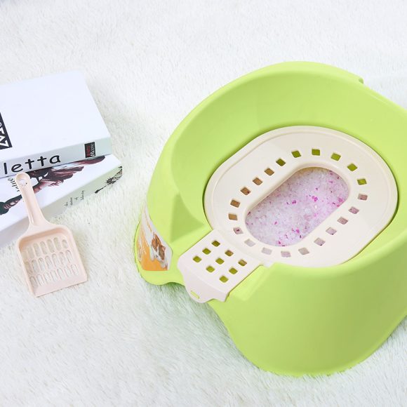 Spillproof Cat Litter Pan Semi-enclosed Oversize  Cat Toilet - Image 2