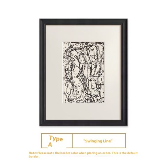 Black And White Lines High-end Abstract Paintingfor Hanging Retro Decorative Painting - Image 2