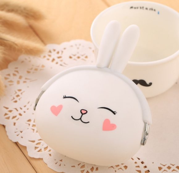 Cartoon silica gel zero purse Korean lovable rabbit zero purse candy color packet key bag lady bag - Image 4