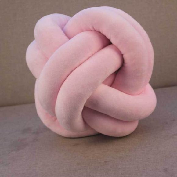 Knotted Plush Ball Design Round Throw Pillow - Image 9
