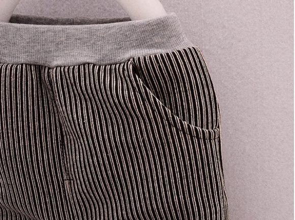 spring and autumn new boys and girls zipper striped trousers suit children's suit - Image 2