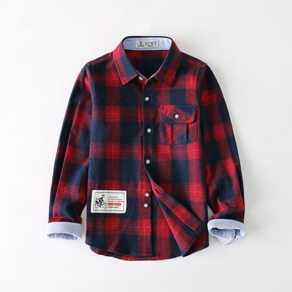 Boys plaid shirt long sleeve - Image 4