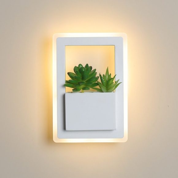 Modern LED Bedside Wall Lamp White Color with Plant LED Wall Lights for Bedroom Living Room Wall Sconce - Image 5