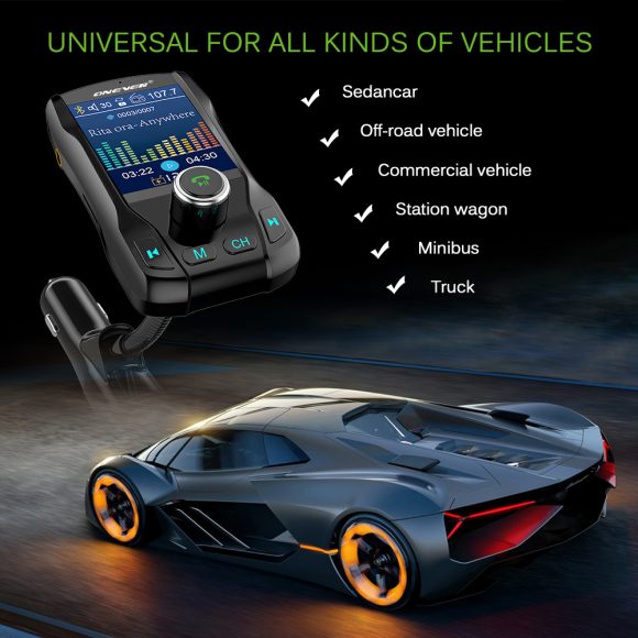 Compatible with Apple , Card car FM transmitter Bluetooth hands-free color screen - Image 2