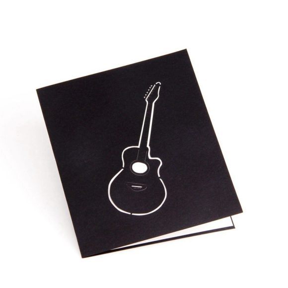 Birthday 3D Greeting Card Guitar Creative Handmade Gift Paper Carving - Image 2