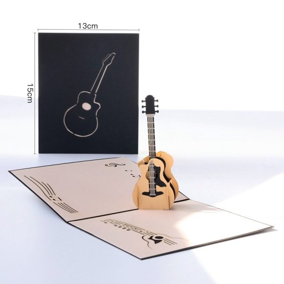 Birthday 3D Greeting Card Guitar Creative Handmade Gift Paper Carving - Image 4