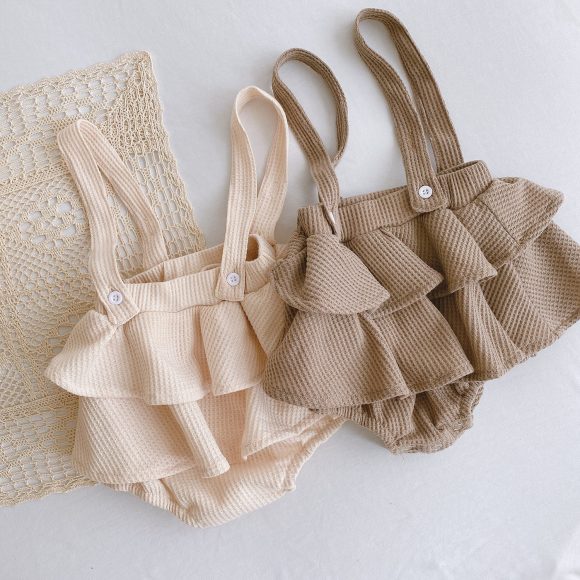 Baby Romper 0-2 Years Old Baby Clothes Baby Girl Foreign Style Pleated Lotus Leaf Sling Climber - Image 6
