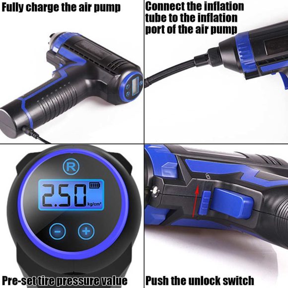 Wireless Charging Portable Multi-function Vehicle Household Pump Electric Car Tire Air Pump - Image 2
