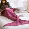 Mermaid Tail Blanket Knitted Crochet for Childern Super Soft Sleeping Blankets - Image 7