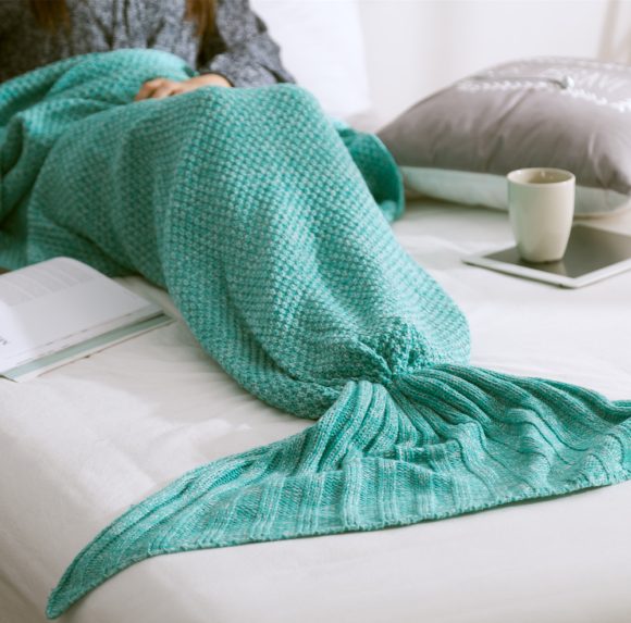 Mermaid Tail Blanket Knitted Crochet for Childern Super Soft Sleeping Blankets - Image 10