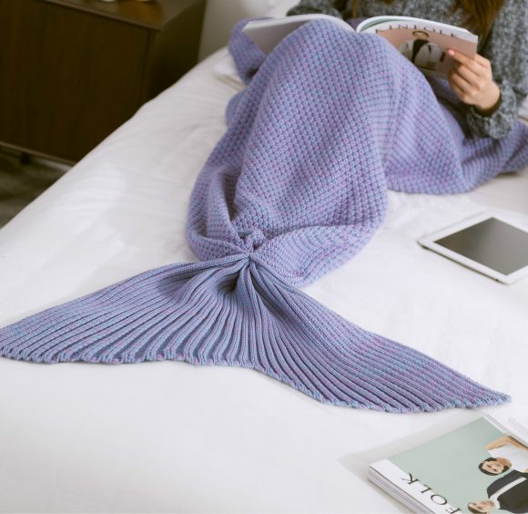 Mermaid Tail Blanket Knitted Crochet for Childern Super Soft Sleeping Blankets - Image 2