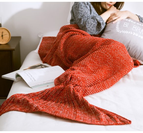 Mermaid Tail Blanket Knitted Crochet for Childern Super Soft Sleeping Blankets - Image 6