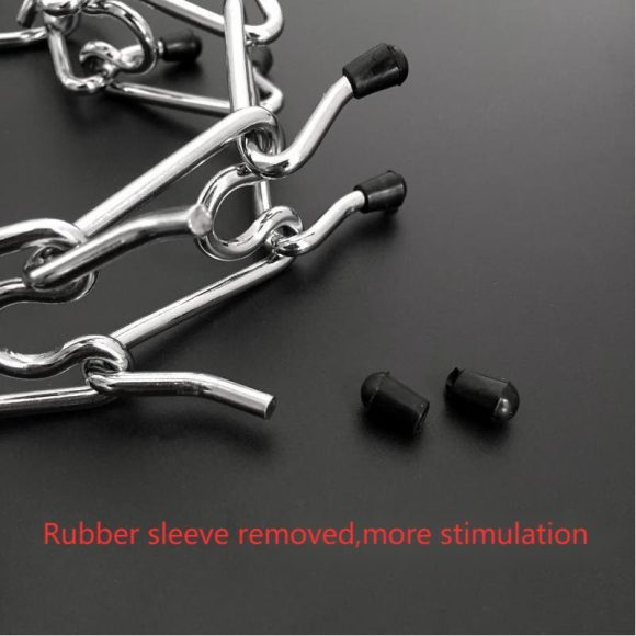 Chrome Plated  Pinch Dog Collar Proong Dogs Training Choke Chain Dog Training Necklace Rubber Tips Guardian - Image 2