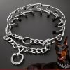 Chrome Plated  Pinch Dog Collar Proong Dogs Training Choke Chain Dog Training Necklace Rubber Tips Guardian