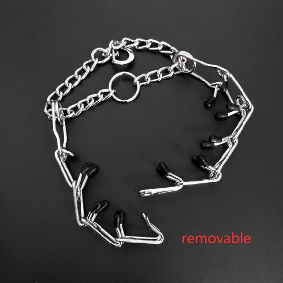 Chrome Plated  Pinch Dog Collar Proong Dogs Training Choke Chain Dog Training Necklace Rubber Tips Guardian - Image 6