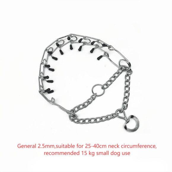 Chrome Plated  Pinch Dog Collar Proong Dogs Training Choke Chain Dog Training Necklace Rubber Tips Guardian - Image 5