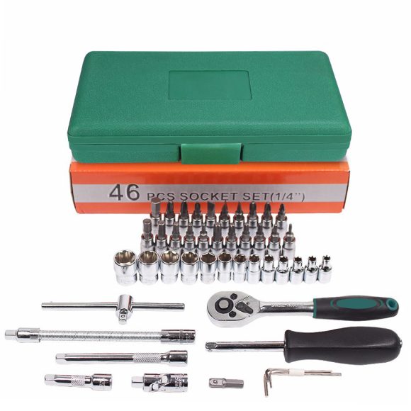 Car Repair Tool 46pcs Inch Socket Set Car Repair Tool Ratchet Torque Wrench Combo Tools Kit Auto Repairing Tool Set - Image 2