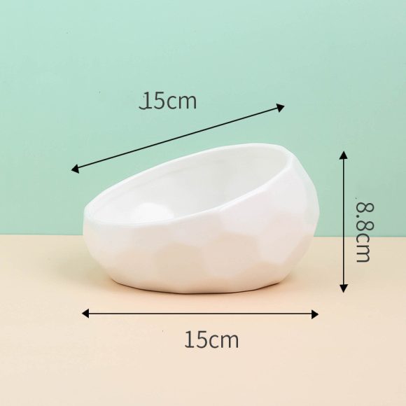 Pet Supplies Bowl Ceramic Cat Bowl Dog Bowl Oblique Mouth - Image 5