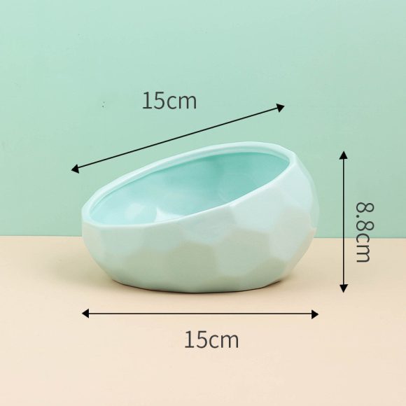 Pet Supplies Bowl Ceramic Cat Bowl Dog Bowl Oblique Mouth - Image 9