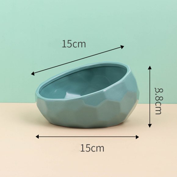Pet Supplies Bowl Ceramic Cat Bowl Dog Bowl Oblique Mouth - Image 3