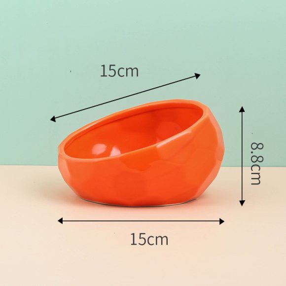Pet Supplies Bowl Ceramic Cat Bowl Dog Bowl Oblique Mouth - Image 10