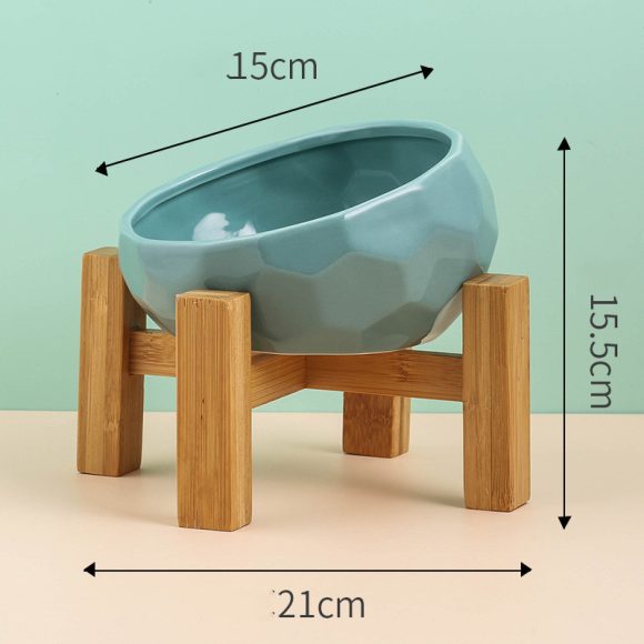 Pet Supplies Bowl Ceramic Cat Bowl Dog Bowl Oblique Mouth - Image 7