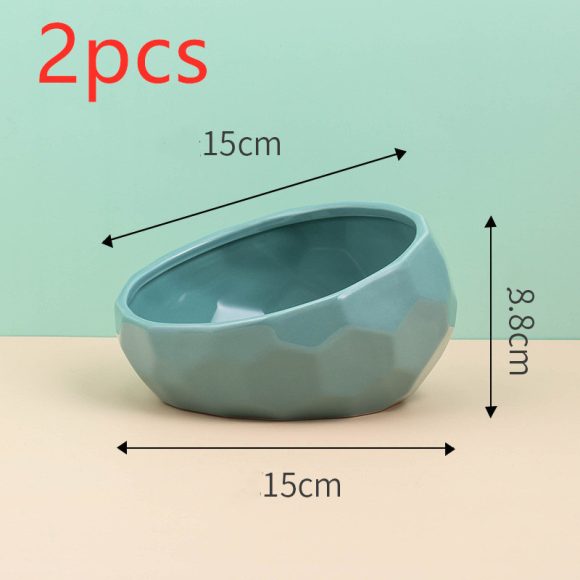 Pet Supplies Bowl Ceramic Cat Bowl Dog Bowl Oblique Mouth - Image 4