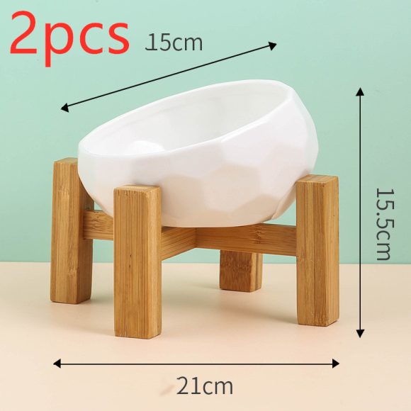 Pet Supplies Bowl Ceramic Cat Bowl Dog Bowl Oblique Mouth - Image 6
