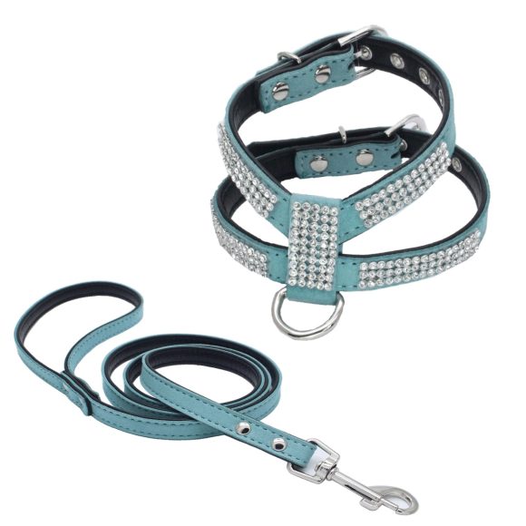 Shiny Rhinestone Pet Chest Harness Dog Leash - Image 8