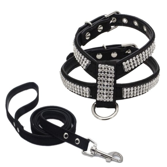 Shiny Rhinestone Pet Chest Harness Dog Leash - Image 5