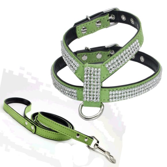 Shiny Rhinestone Pet Chest Harness Dog Leash - Image 2