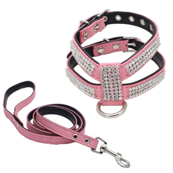 Shiny Rhinestone Pet Chest Harness Dog Leash - Image 7