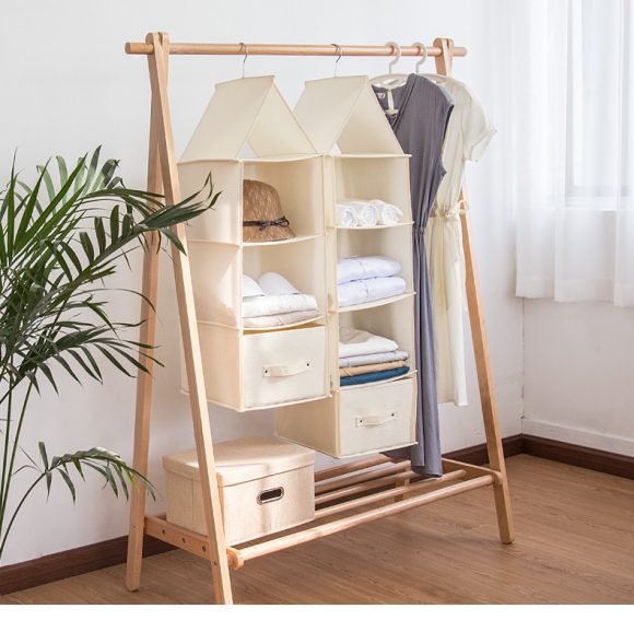 Cotton And Linen Hanging Storage Clothes Storage Hanging Bag - Image 2