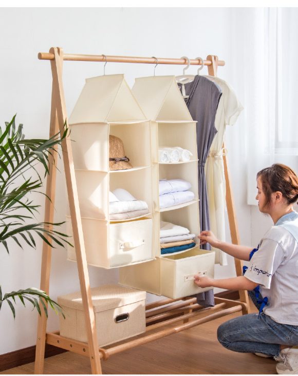 Cotton And Linen Hanging Storage Clothes Storage Hanging Bag